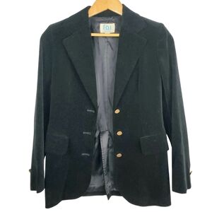 Vntg F.A.I. Women's Black Velvet Blazer. SIZE 7. Made In Japan. #0210
